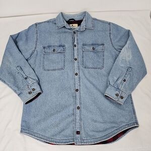 Woolrich Flannel Lined Denim Shirt Jacket – Men’s Large – Buffalo Plaid